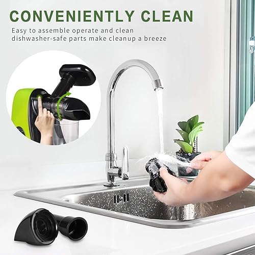 Miniatura 7 de CIRAGO Juicer Machines, extractor de masticación lenta de dos velocidades, fácil de limpiar, motor silencioso, exprimidor de prensa en frío para