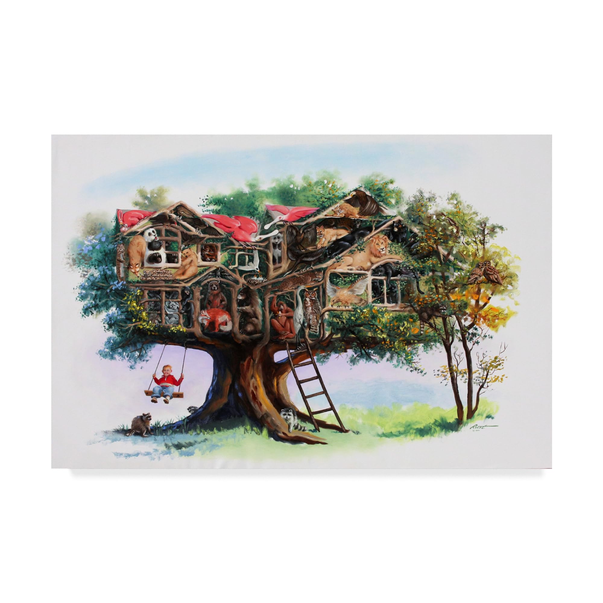 アクリル絵画　“Tree House” Takanori Aiba TreeHouse-002 ジークレー版画 | 東京妙案ギャラリー