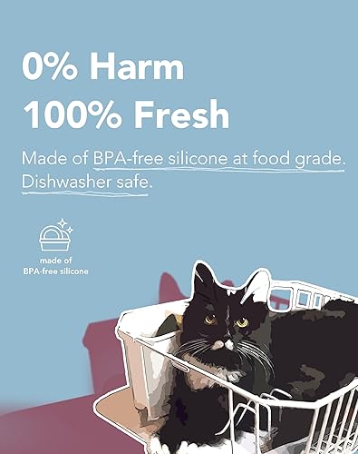 Miniatura 4 de Lukamoo Juego de tapas y tapas para latas de comida para gatos (dos tapas, una cuchara 2 en 1abridor), para gatos y perros, apto para lavavajillas,