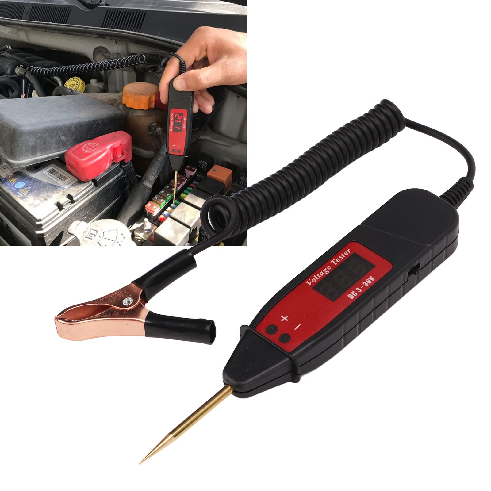 Testeur De Circuit Électrique Auto – Stylo Avec Écran LCD Numérique, Sonde De Tension DC 3-36V Pour Diagnostic Rapide