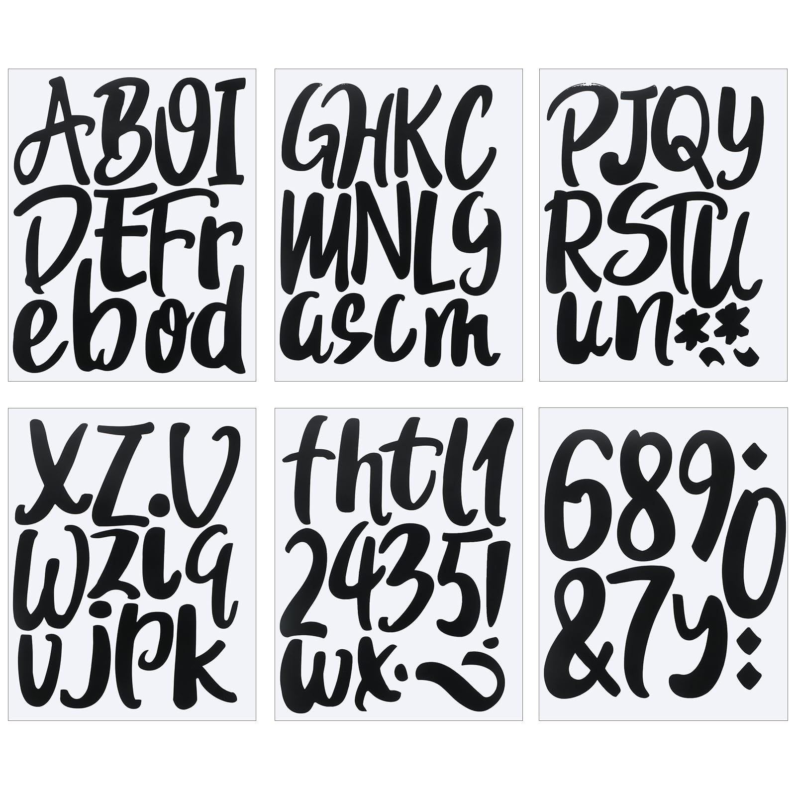 Photo 1 of Outus 576 Pcs 8 Sheets Letters Stickers Vinyl Alphabet Number Decals Back to School Supplies for Water Bottles Cups Mailbox Scrapbooking Bulletin Board Classroom Decor(Black,6 Inch)