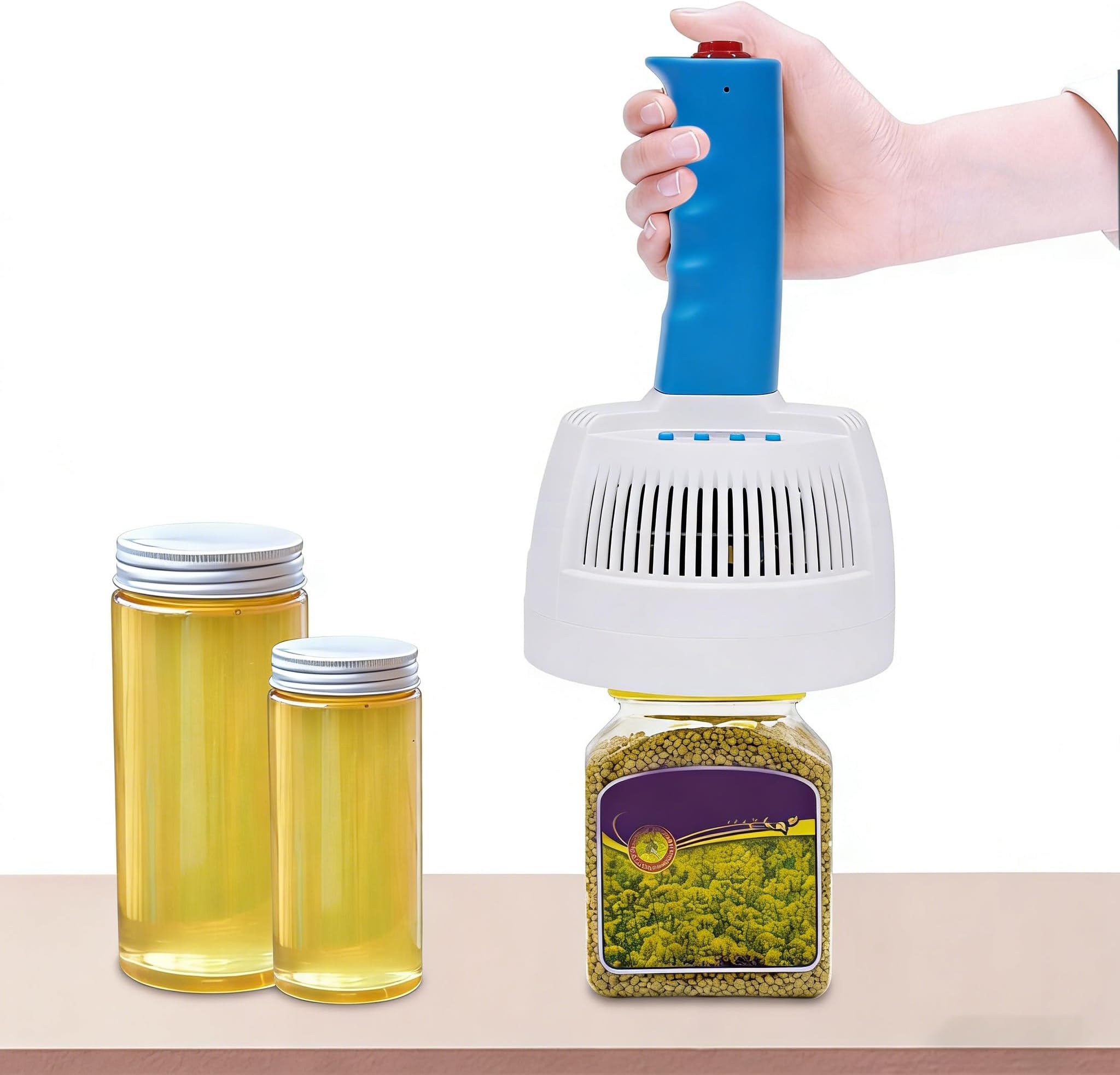 Handheld Induction Sealer for Bottle Caps 20-100mm, Electromagnetic Bottle Cap Sealer for Plastic & Glass Bottles, Portable with Memory Function, Adjustable Power 100W-500W & Time