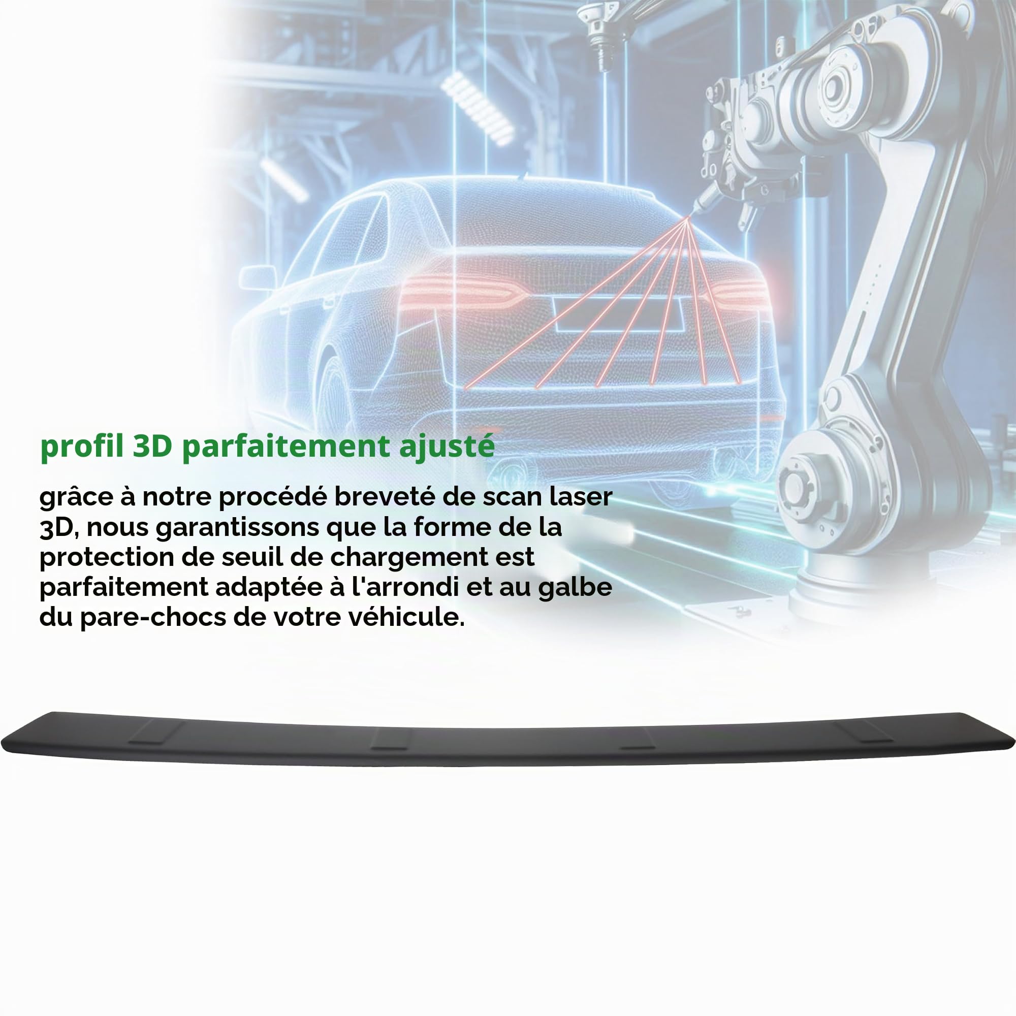 RECAMBO CT-ABS-18 Protection de seuil de coffre Arrière noir