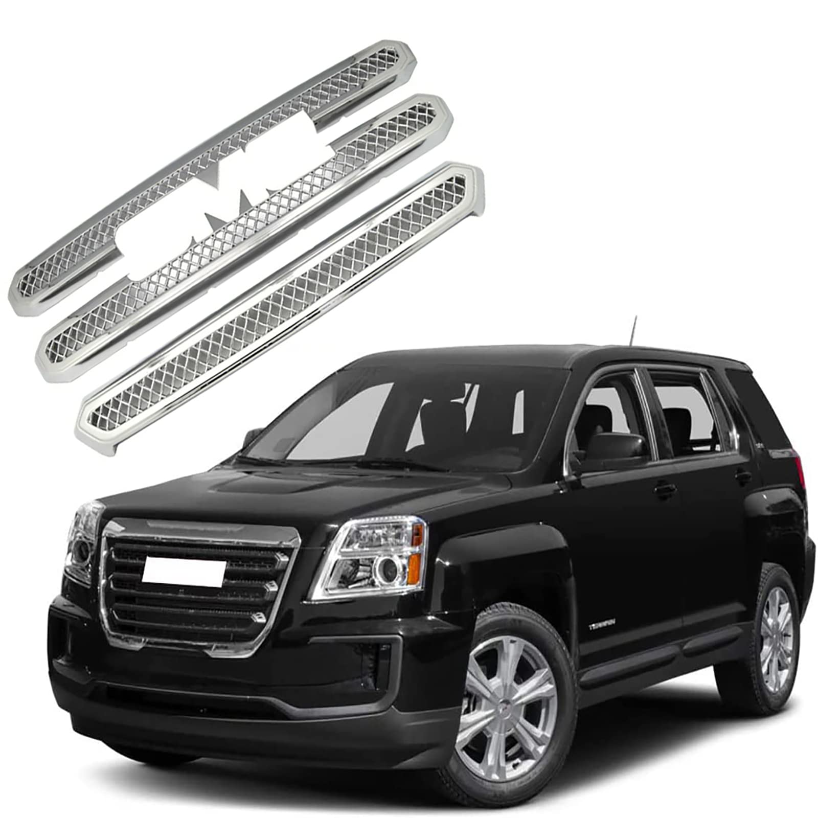 YOUNGERCAR ABS Gloss Silver Grille Cover for GMC Terrain SLE/SLT (2016-2017)