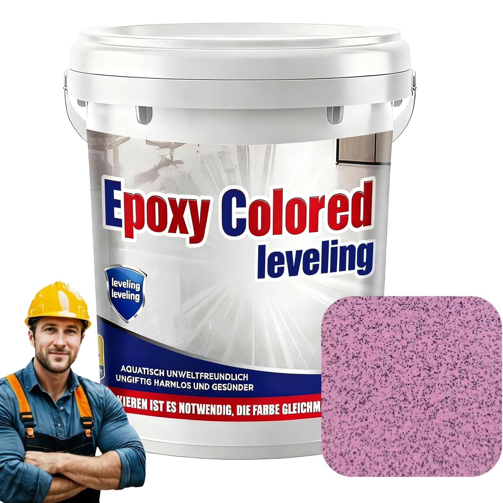 Epoxy Floor Paint,Epoxy Colored Sand Floor Paint 352Oz, High-gloss Marble Effect Coating, Garage Floors Painting, Covers Approximately 60 to 68 Sq Ft (white marble grey, 2kg) — view 10