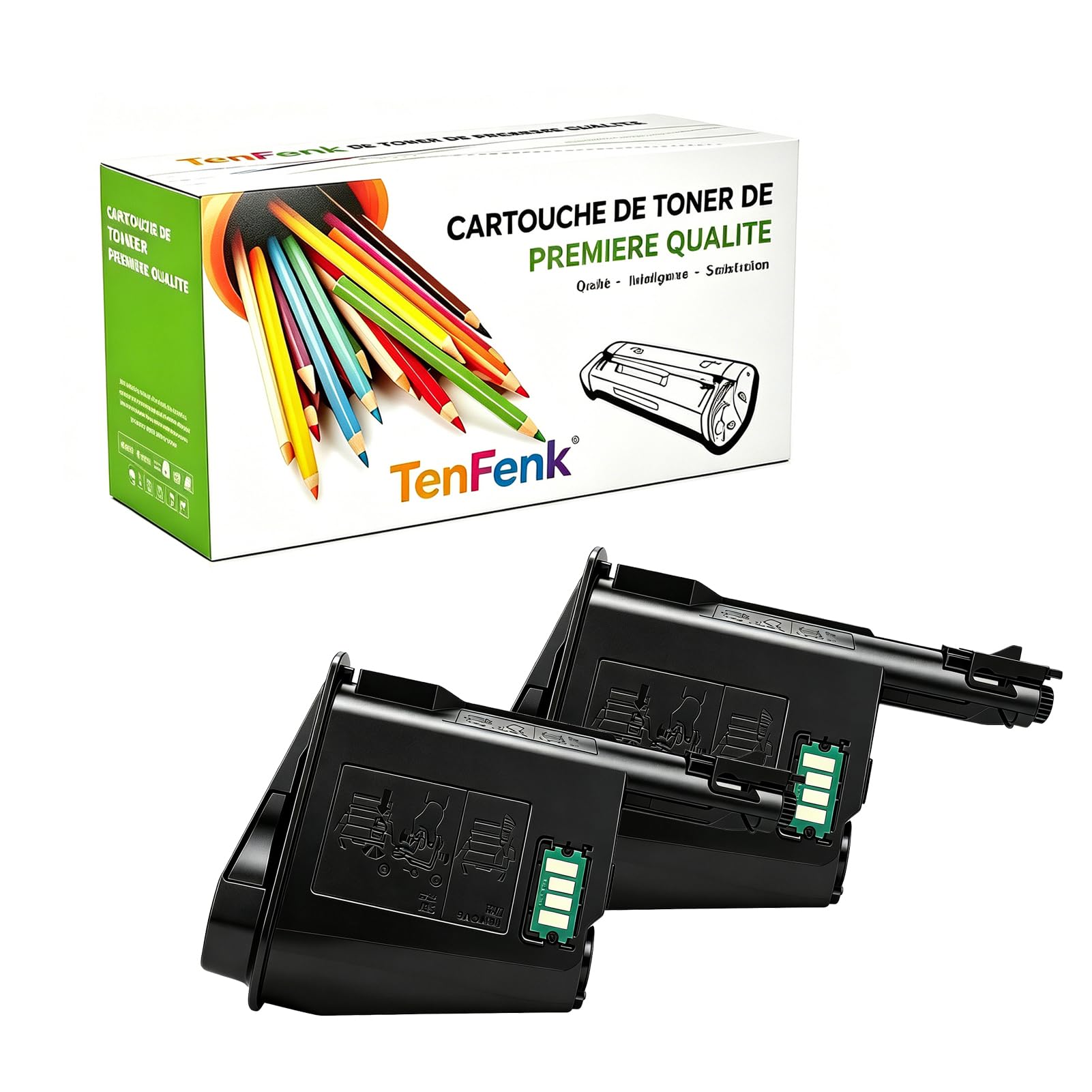 Compatibile Sostituzione Cartuccia Toner Per Kyocera TK-1110 TK1110 Da Utilizzare Con Kyocera Ecosys FS-1040 FS-1020MFP FS-1120MFP M1520H Stampante,(Nero- 2500 Pagine),2 pack