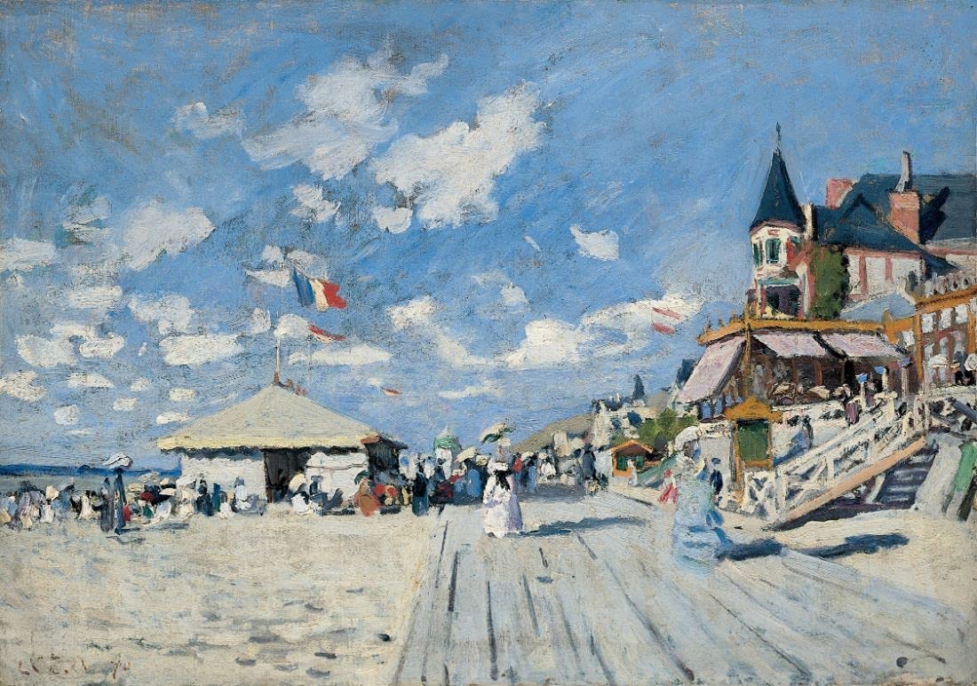 TallengeTallenge - Claude Oscar Monet - The Boardwalk on the Beach at Trouville - Small Poster(Paper,12x17 inches, MultiColour)