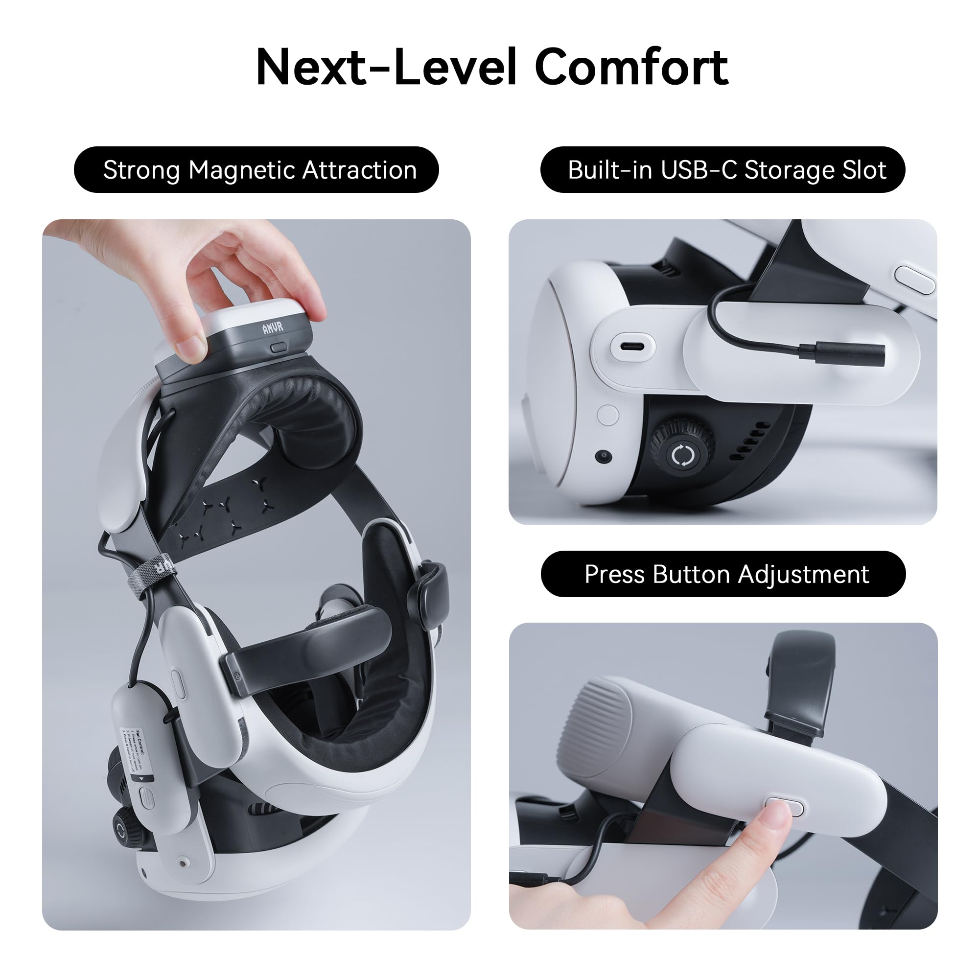 AMVR BS1 - Cinghia per la testa compatibile con accessori Meta/Oculus Quest 3 [videogioco]