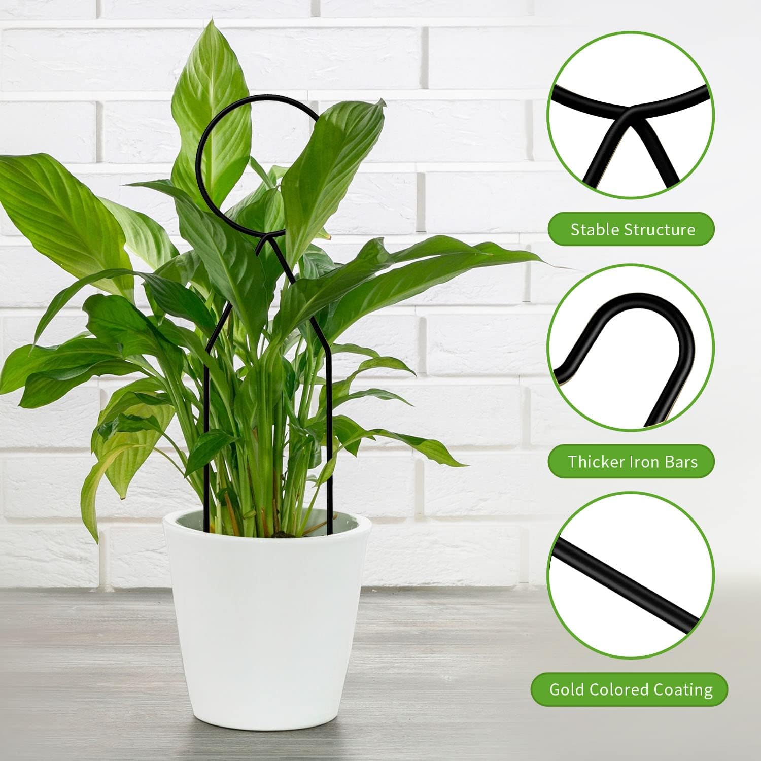 4 Pcs Small Metal Trellis for Potted Plants,Gold Trellis for Climbing Plants Indoor Small Trellis for Potted Plant Support Stake House Plant Trellis for Garden Potted,Hoya,Pothos,Flower(Black) - Image 5