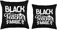 Vista 3 de Black Teacher Magic African American History Pride Black Teacher Magic African American History Juneteenth - Almohada de 16 x 16 pulgadas, multicolor