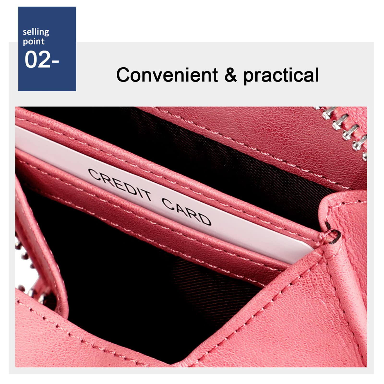 Damen Geldbeutel mit RFID Reißverschluss-Geldbörse Herren Damen Soft Touch PU-Leder Kartenhalter Münz-Organizer,Pink,One Size