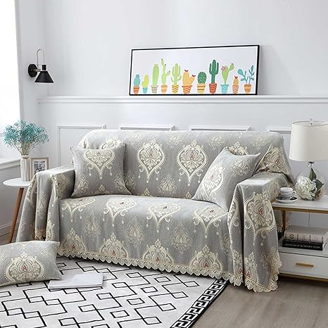 Amazon ソファカバー マルチカバー 北欧風 おしゃれ フリンジ付き シェニール織 フリークロス 清潔簡単 ソファー保護 犬猫対策 洗える 厚手 ソファーカバー 優しい肌触り感 四季適用 ソファカバー マルチカバー オンライン通販
