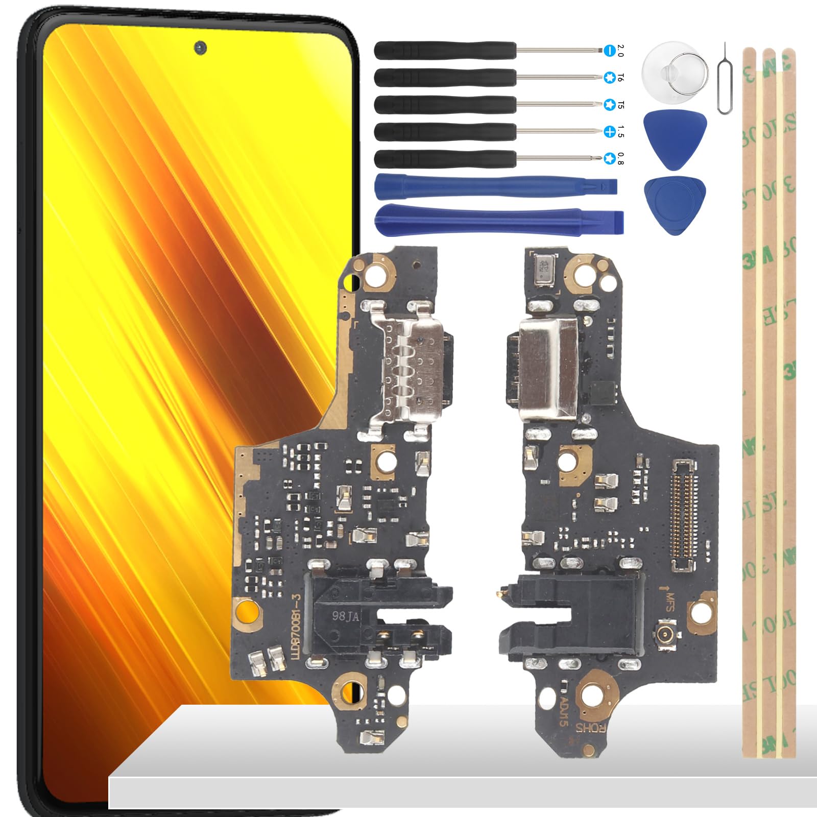 YHX-OU Inch for Xiaomi Poco X3 NFC Poco X3 Connector Dock Charging  Port Charger Port USB C Charging Socket M2007J20CG M2007J20CT Installation