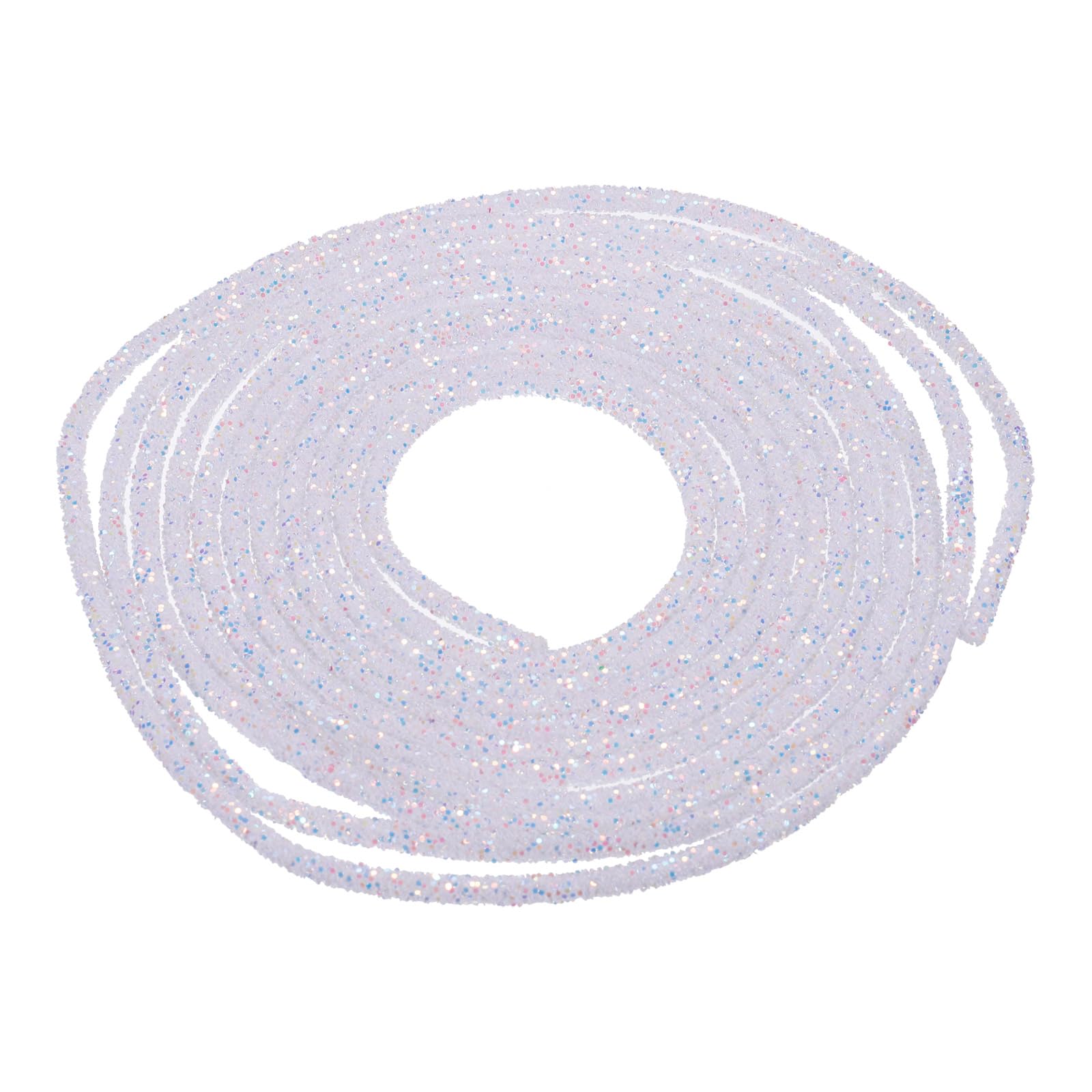 sourcing map 5 Yard 6mm 0.24 inch Glitter Sequins Rope Sequins Rhinestone Tube Cord for DIY Wedding Dresses Costume Clothing Shoes Jewelry Accessory Clear White — view 280