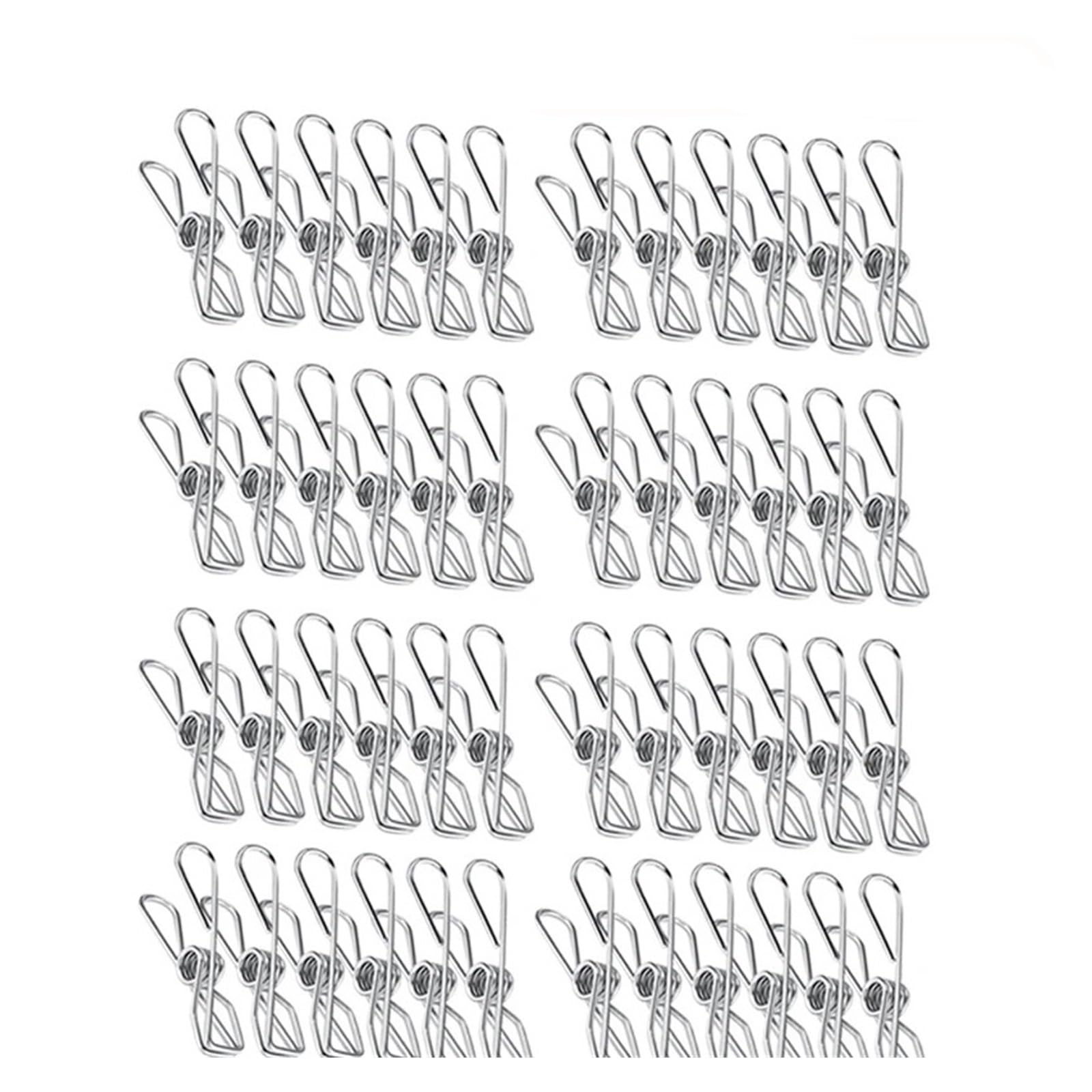 Metal Clothes Pegs 120Pcs 6cm Stainless Steel Clothes Pegs Clothespins Metal Storage Kitchen Organizer Tool for Washing Line Fixing Towel Sock Underwear