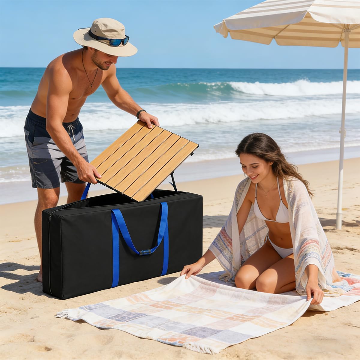 Table Leaf Protective Cover - Waterproof 52x28 inch Scratch Resistant Storage Bag, Non-Padded Dustproof Protector for Dining Table Leaves