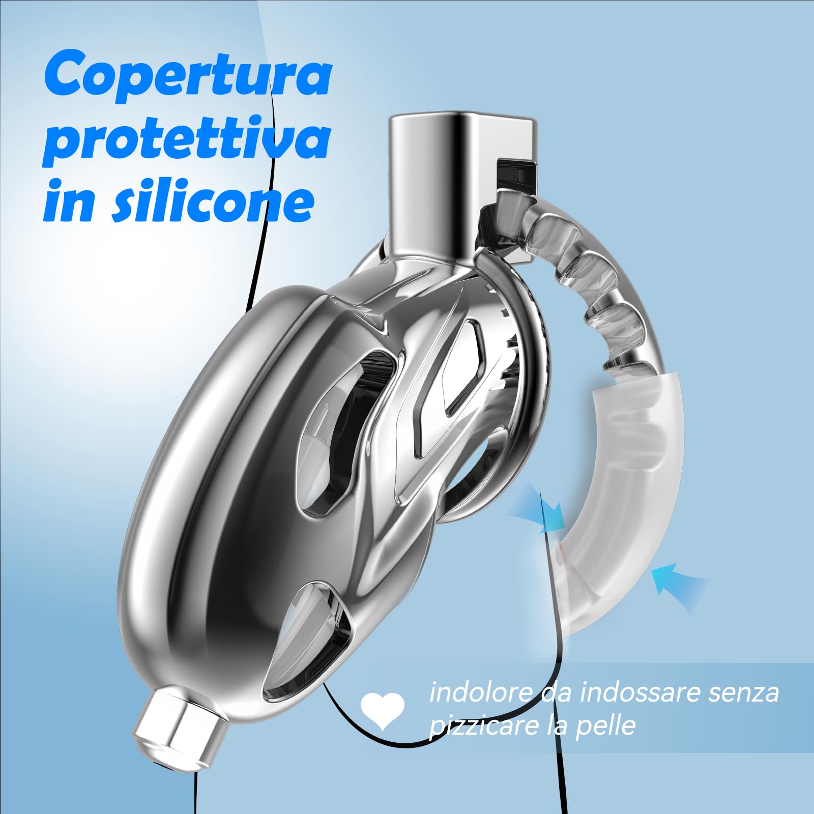 Male Chastity Cage Gabbia di castità maschile giocattoli sessuali per adulti, Himitsuna grande e leggera con catetere uretrale morbido e 7 misure regolabili, attrezzatura per bondage BDSM per uomini