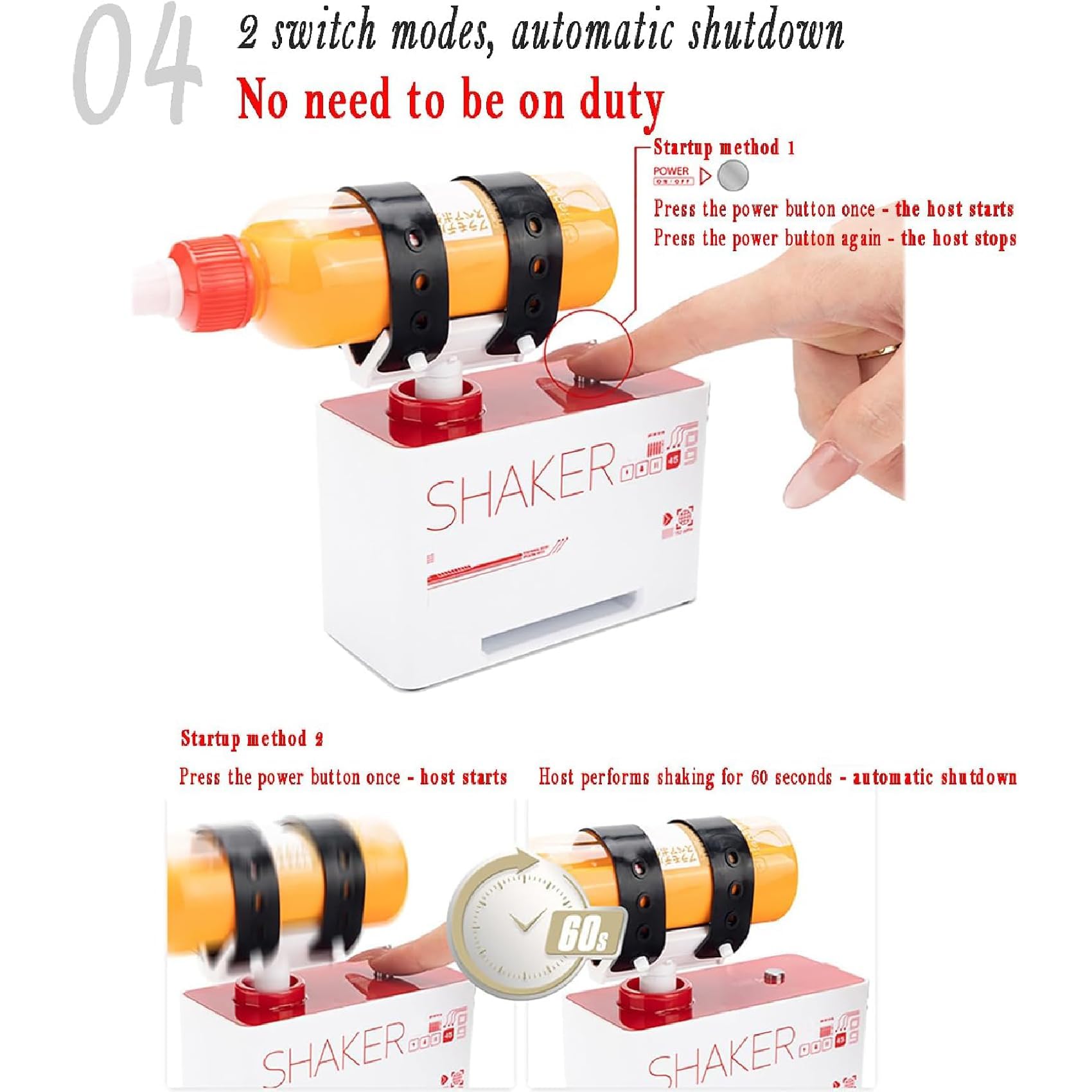 Mezclador de Pintura, Mezclador de pigmentos de Pintura con Correa Fija, 2 Modos de Trabajo, Compatible con Varios tamaños de Botellas de Pintura (8 ml-330 ml) para Herramientas de Pintura