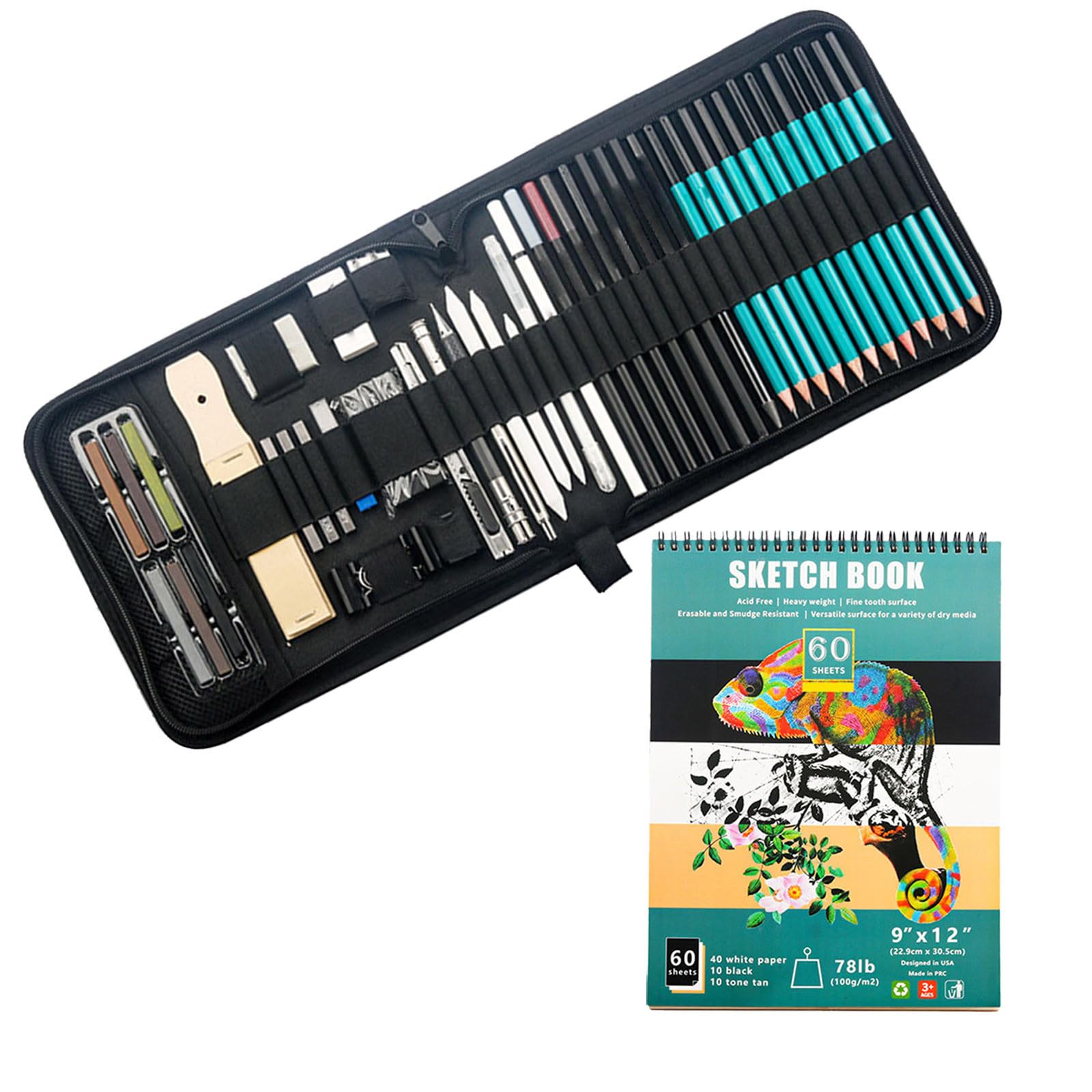 Housoutil Kit de Crayons à Dessin pour Adolescents, 1 Set, pour Esquisse