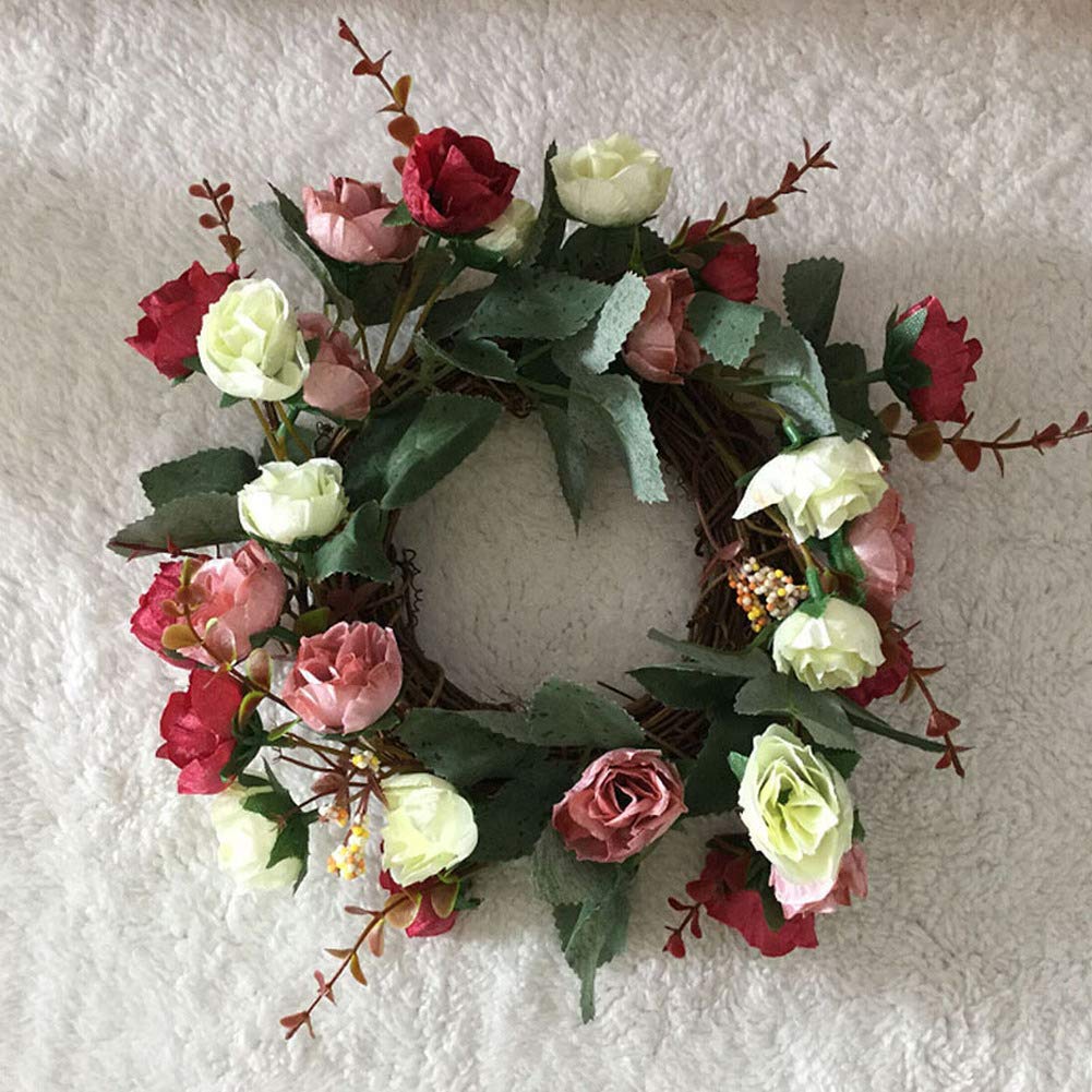 Produktbild von Koomuao Weihnachten Kranz Schneemann Elch Weihnachtskranz,Tür Wand Weihnachtsdekoration,Weihnachtsdeko Fenster Adventskranz Türkranz Hängedeko Für Wohnzimmer Kinderzimmer (A-8
