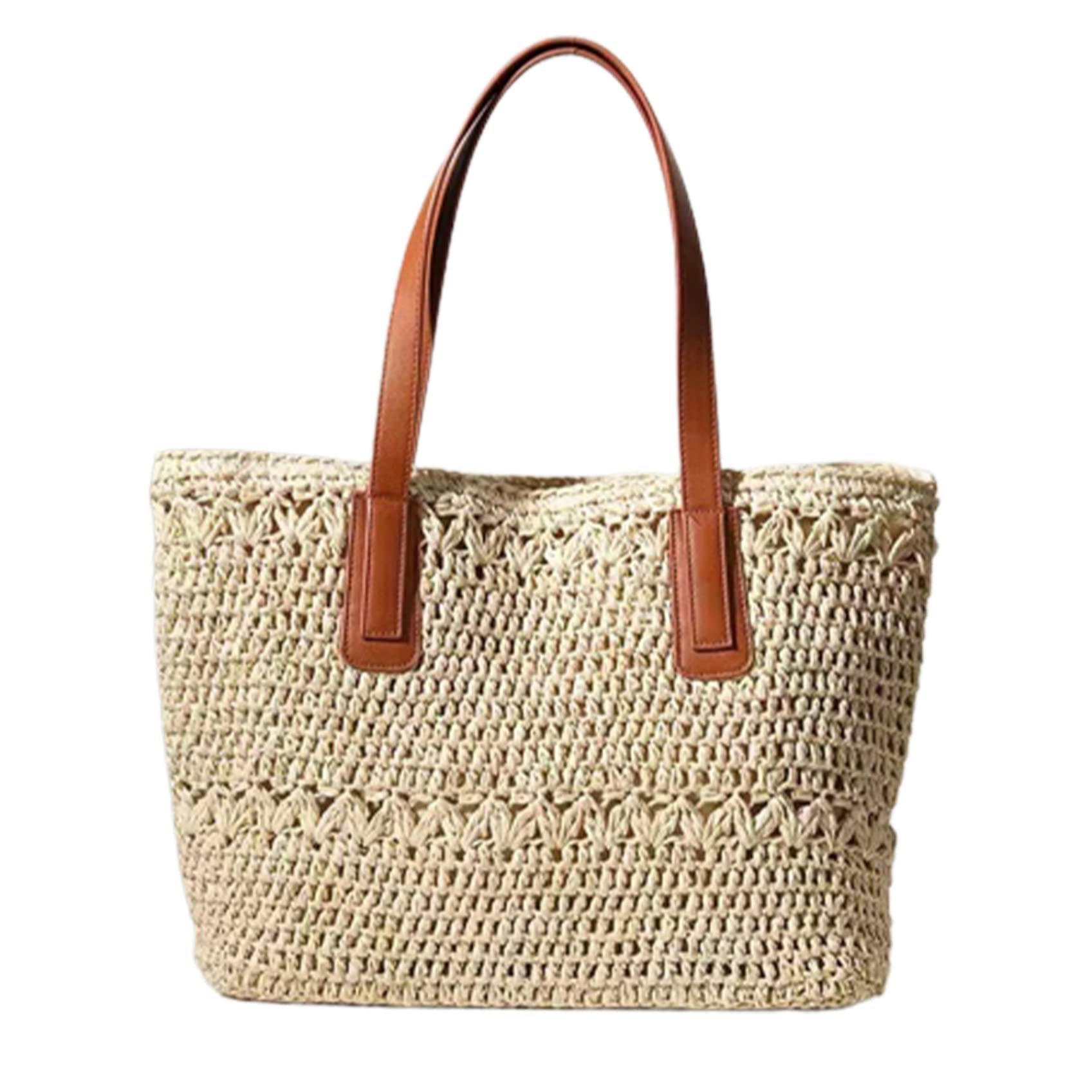 Bolsa de playa de paja Mujeres Bolso de pecho bolso de verano Bolsa de playa Bolsa de bolsas de bolsas de playa Bolso de hombro tejido para elementos esenciales de vacaciones de verano Beige