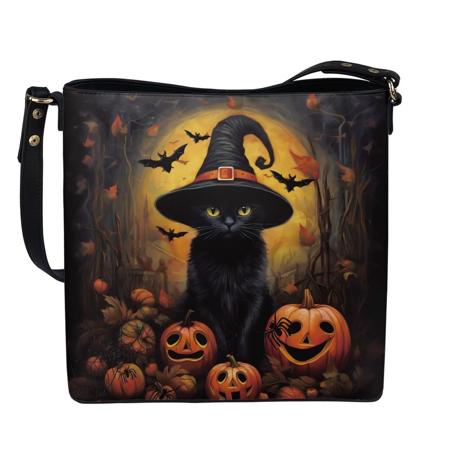 HUGS IDEA Boho Bags for Women Leather Handbag Shoulder Bucket Crossbody Purse