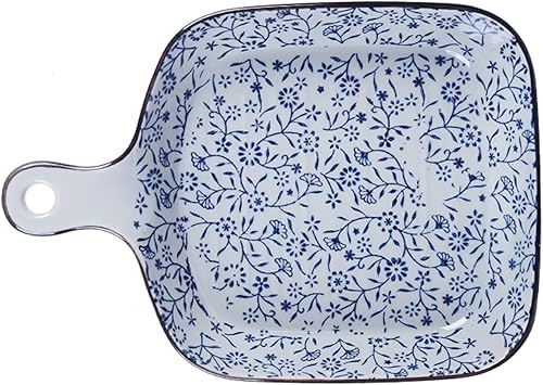 Plato grande para hornear de porcelana, bandeja cuadrada única para lasaña de pasta, plato pequeño con un solo mango, juego de 3 platos para hornear