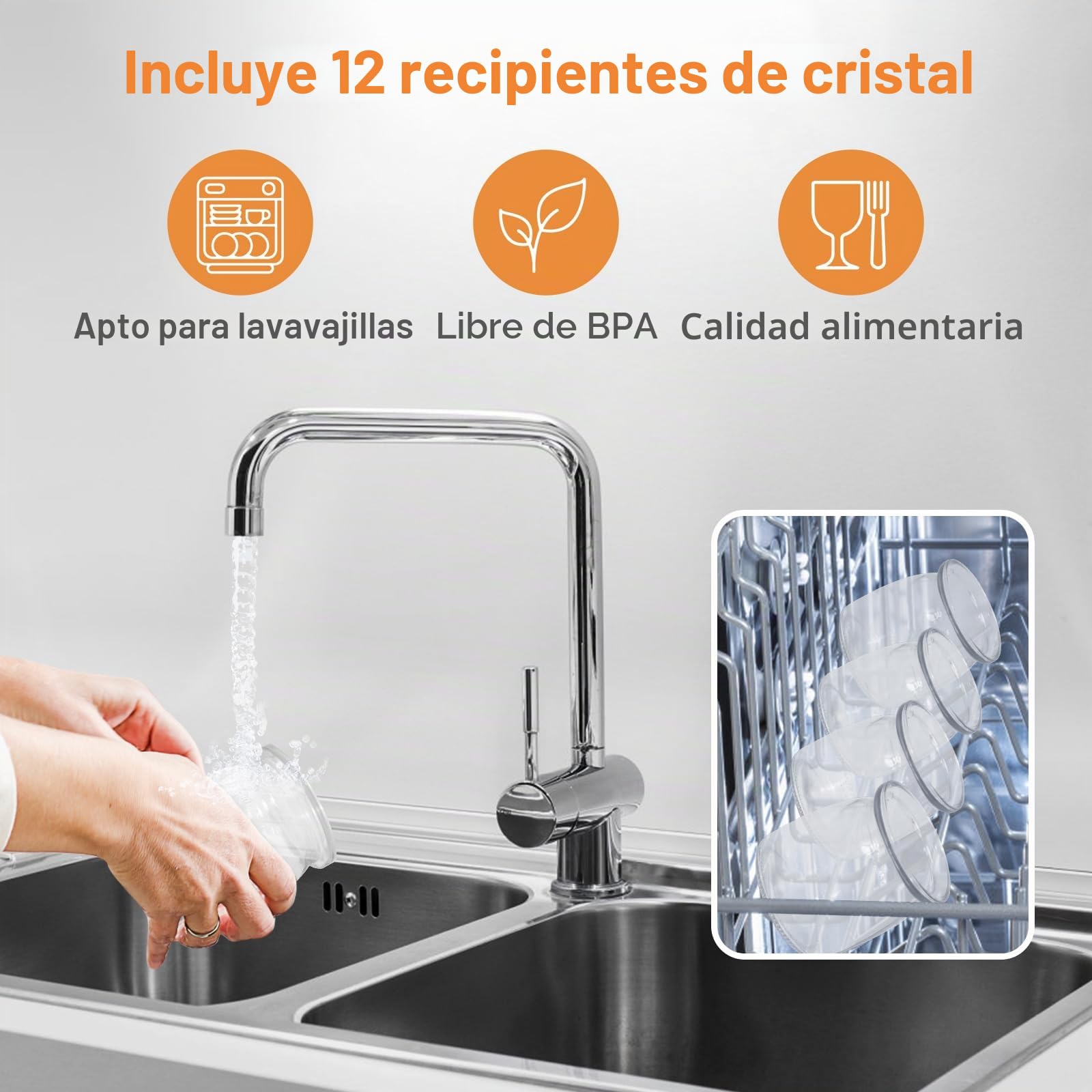 Todeco Yogurtera Eléctrica con 12 Tarros de 180 ml con Tapa, Máquina de Yogur Casero de Acero Inoxidable, Pantalla LCD, Tiempo y Temperatura Ajustable, para Yogur Griego, Yogur Frutas
