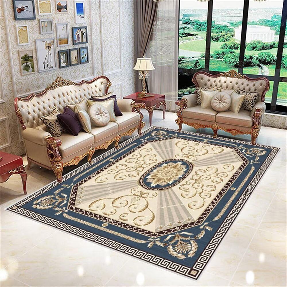 Tapis de chambre bleu 300x400cm antidérapant fini les glissades au sol