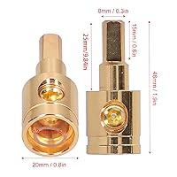 Vista 3 de Reductor de cable de audio, conector de terminal reductor de cable 0GA, cobre puro, chapado en oro, para modificación de amplificador de audio