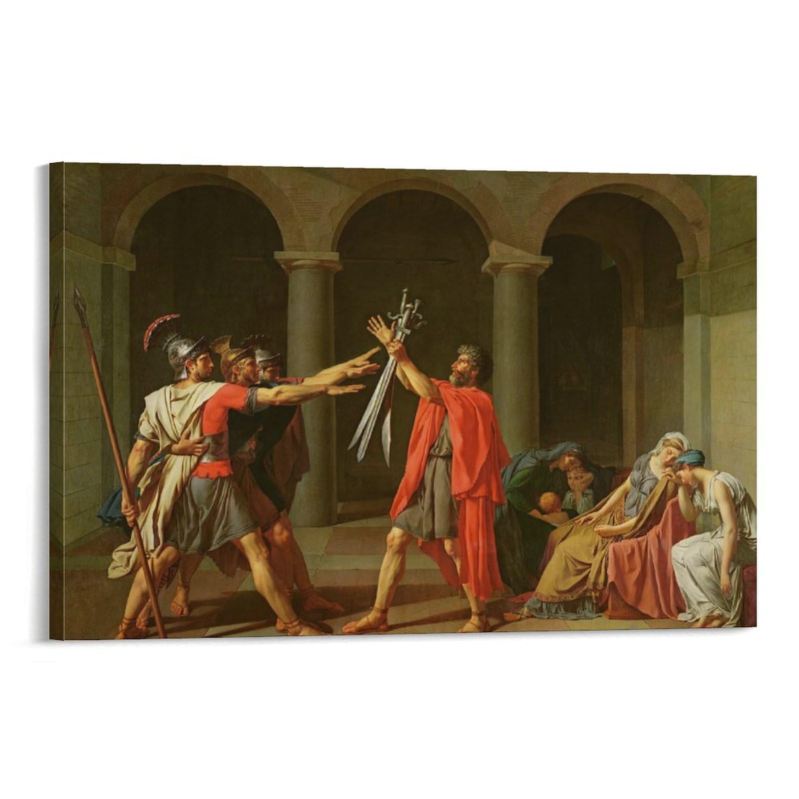 The Oath of Horatii, 1784 by Jacques Louis David Wall Art Prints Posters Posters Art Print Wall Photo Paint Poster Hanging Picture Family Decor 08x12inch(20x30cm)