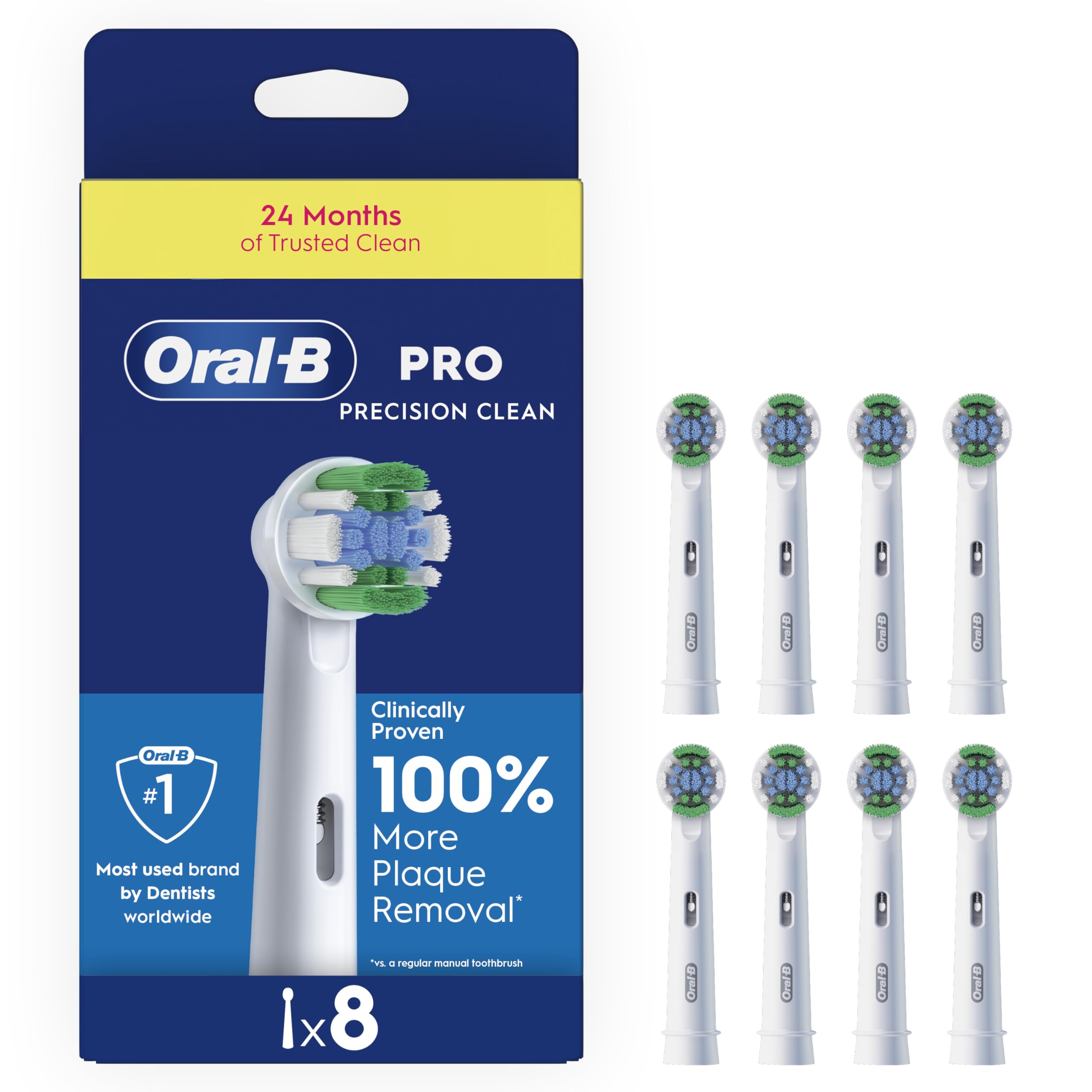 Oral-B Pro Precision Clean Toothbrush Heads, Pack of 8 Counts, Suitable for Mailbox
