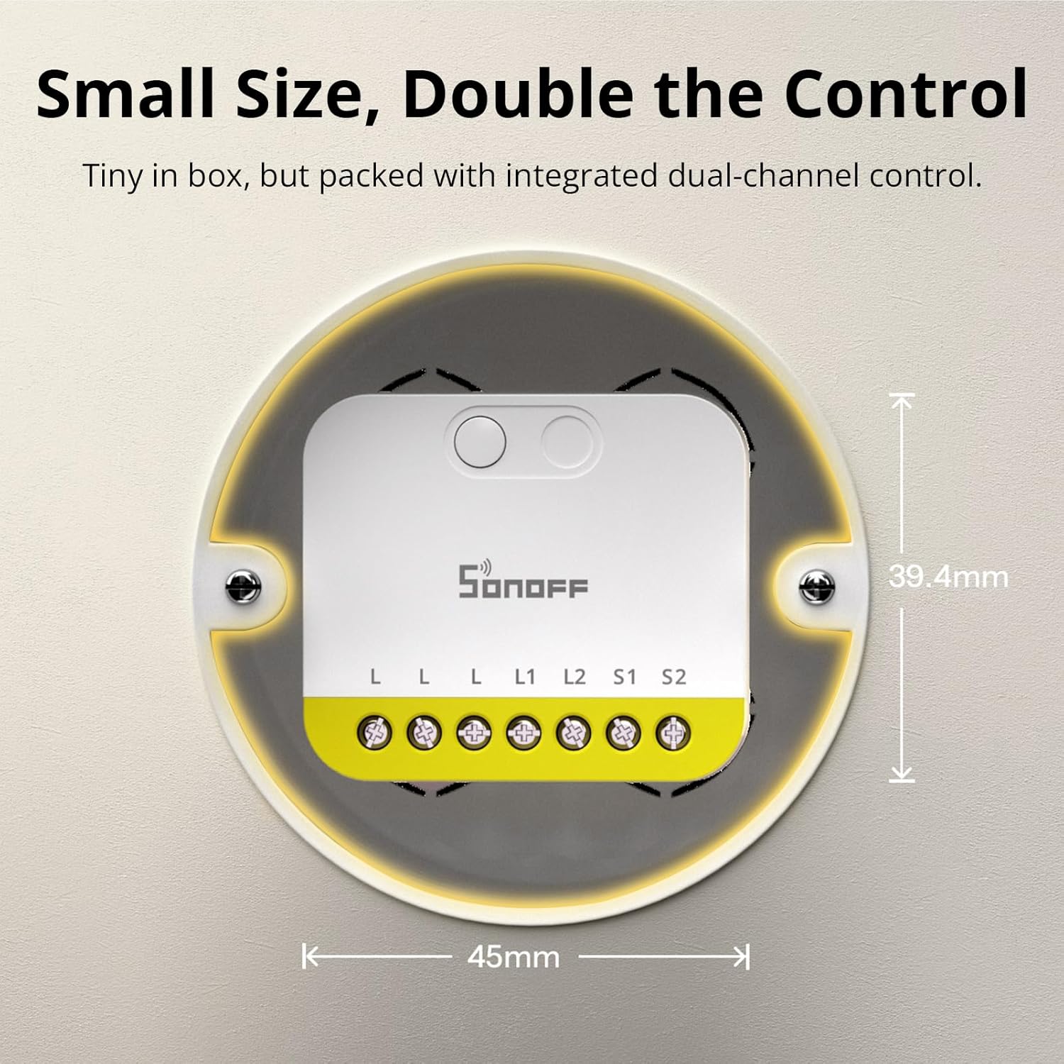 SONOFF MINI Duo-L Zigbee Smart Switch – No Neutral Wire, Zigbee 3.0, Dual Channel, Compact Design, Works with Alexa, Google Home