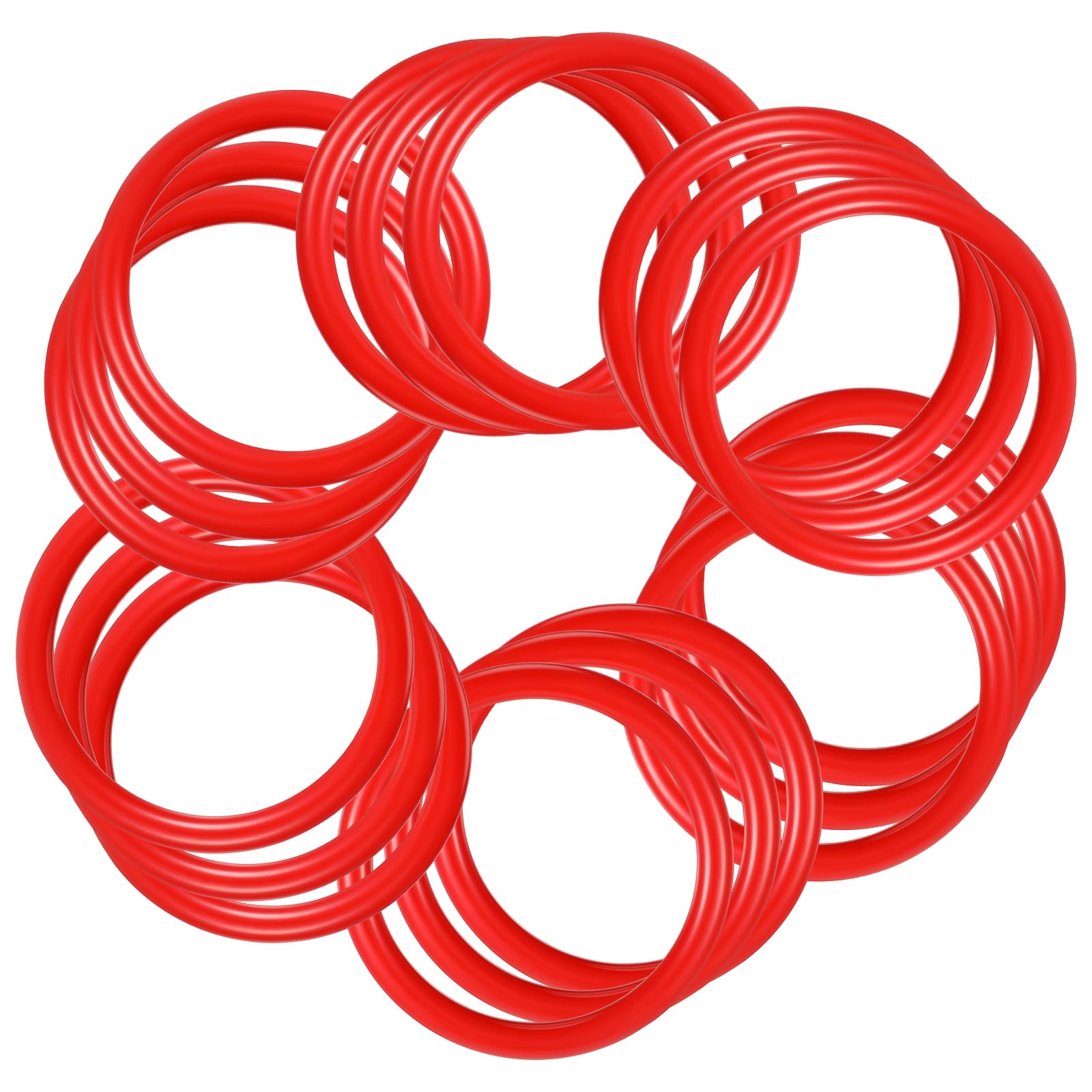 Meooeck 48 Pieces Plastic Ring Toss Rings 2.9 Inch Red Bottles Ring Toss Carnival Games for Adult Garden Backyard Outdoor Games