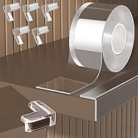 Vista 11 de Protector de Esquinas y Bordes a Prueba de Bebés, Protector Suave y Transparente para Esquinas de Mesas y Muebles y Tope de Seguridad para Puertas