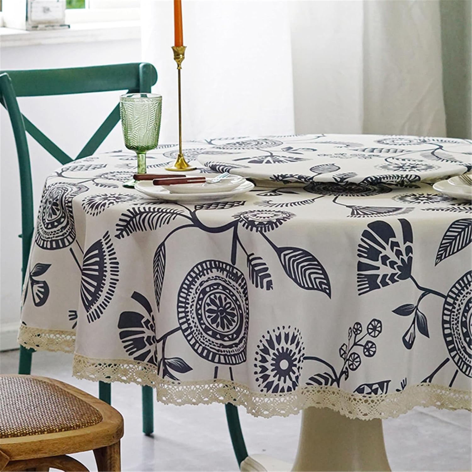 テーブルクロス レトロな円形テーブルのテーブルクロス家庭用