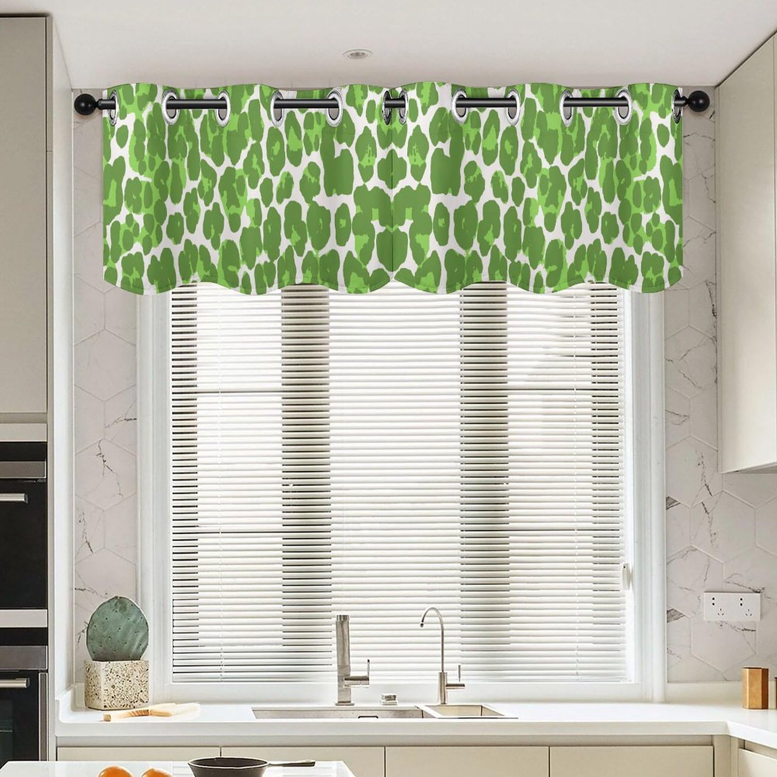 Cantonnières asiatiques haut de gamme motif léopard vert et guépard pour intérieur chic