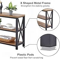 Vista 7 de FATORRI Console Table for Entryway, Wood Sofa Table, Rustic Hallway Tables with 3-Tier Shelves for Living Room, Foyer (55 Inch, Rustic Oak)