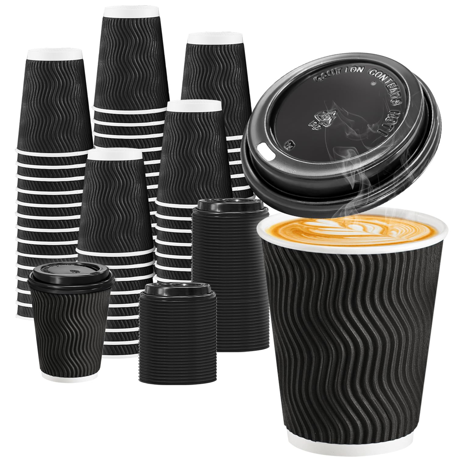 BYSNOW 100 Pack 10 oz Coffee Cups