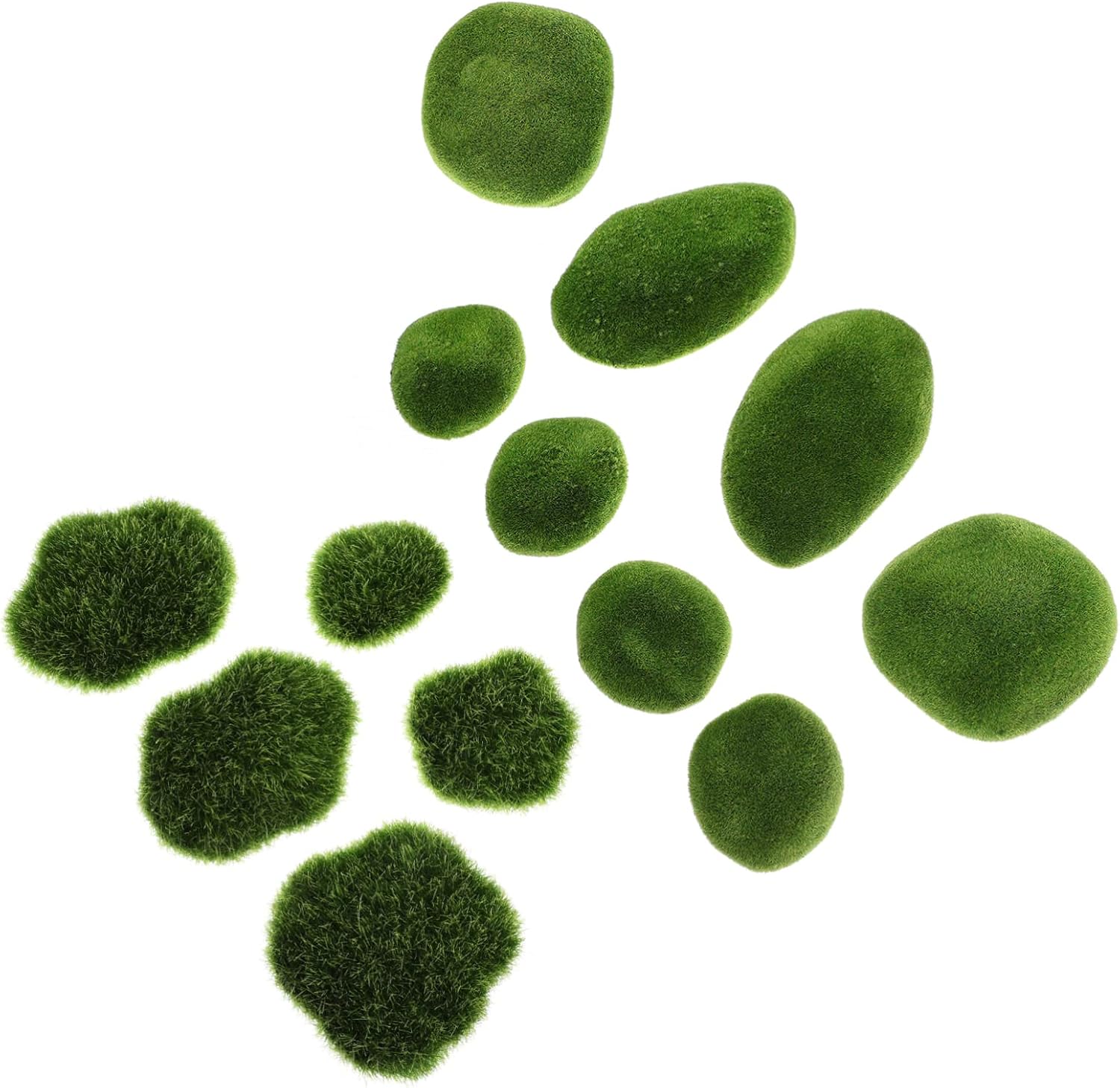 13pcs Micro Fake Stone Flocking Stone Ornament Moss for DIY Home Garden Decoration