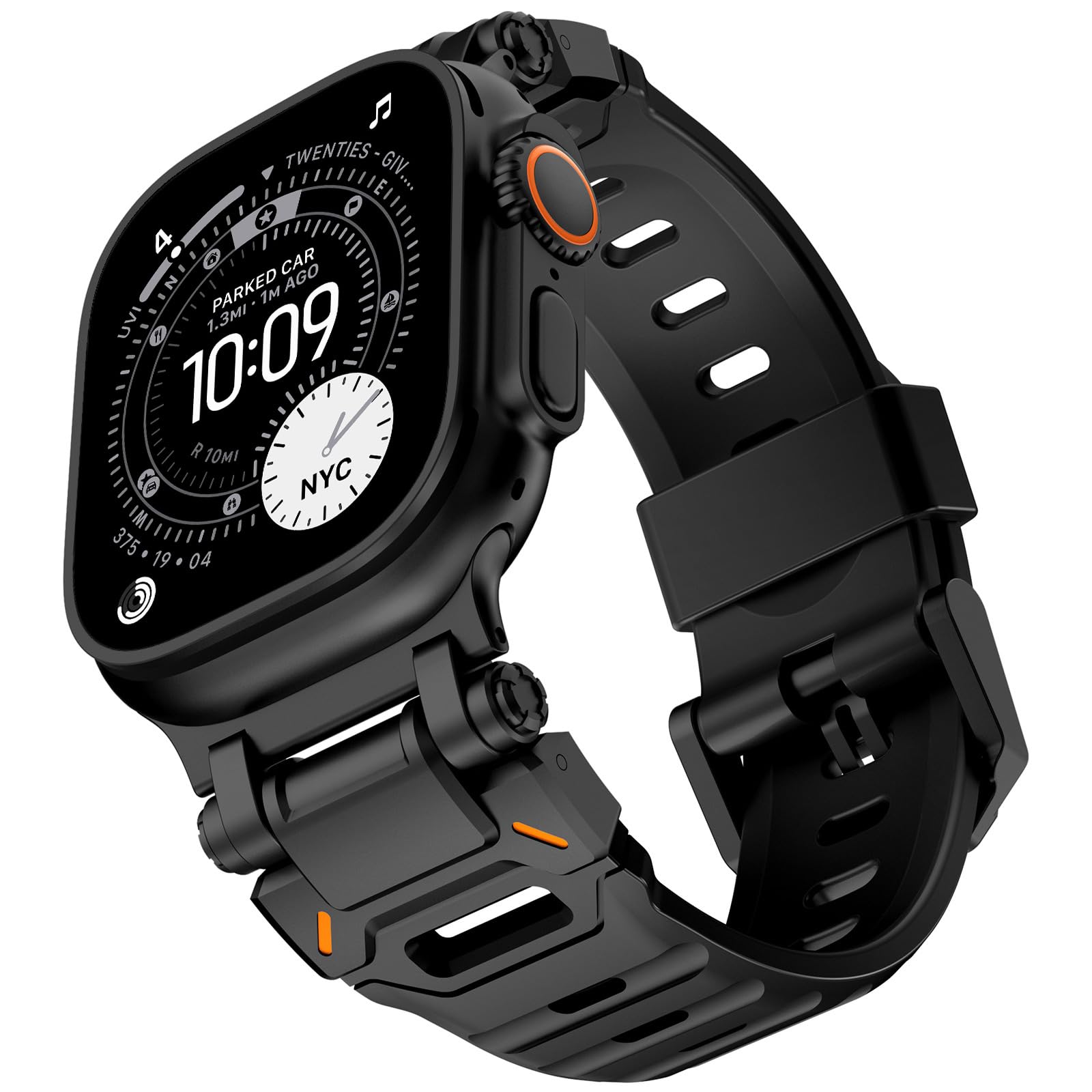 KADES Rugged TPU Sport Band for Apple Watch Ultra 3/2/1 49mm, Metal Connectors for Apple Watch Series 11/10/SE3 46mm Series 9/8/SE2/7/6/SE/5/4/3/2/1