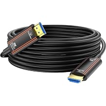 Fiber Optic HDMI Cable 50FT, 8K Long HDMI 2.1 Cord 48Gbps Ultra high Speed Support 8K@60Hz 4K@240Hz Dynamic HDR/eARC/HDCP 2.2&2.3/3D Compatible with PS5 PS4 Xbox HDTV Monitor Projector