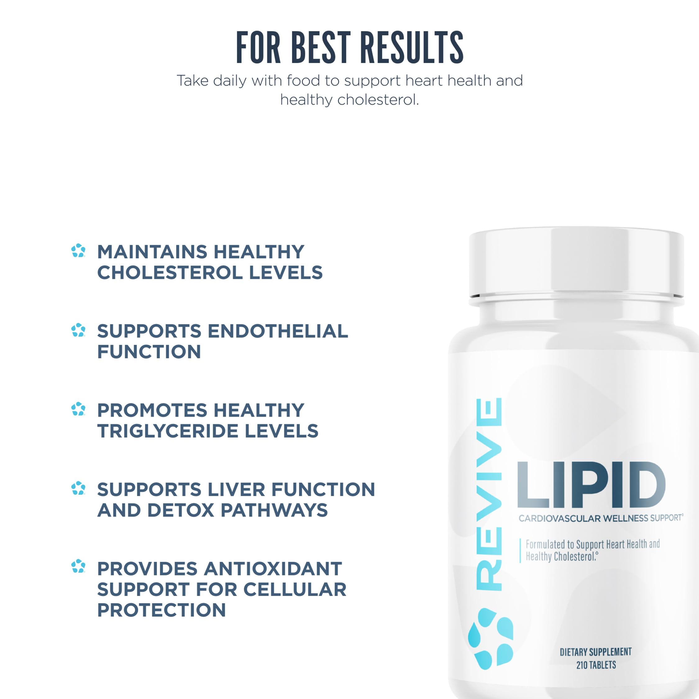 Revive MD Lipid Support Formula - Supplement Helps Maintain Healthy Cholesterol Levels, Endothelial Health & Triglyceride Levels - Beta Sitosterol, Citrus Bergamot & Pantethine (30 Servings) — Amazon image 5