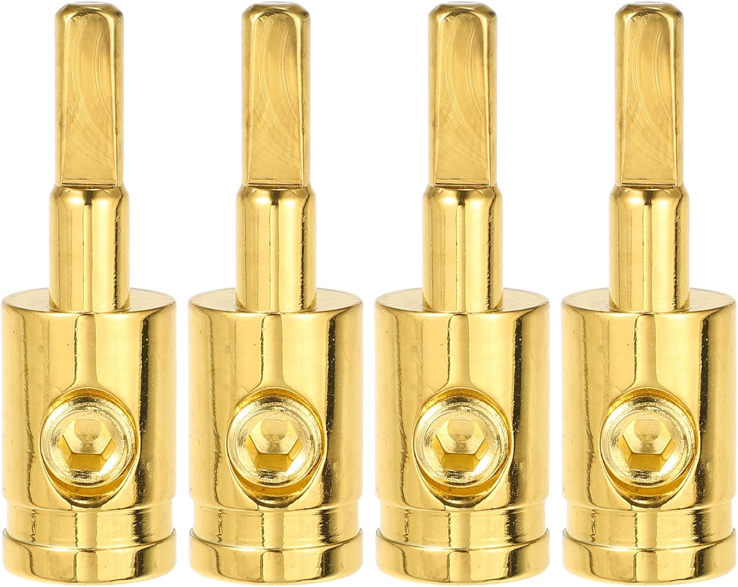 X AUTOHAUX 4pcs Amp Input Reducer Copper 4 Gauge Car Stereo Audio AWG Pin Power