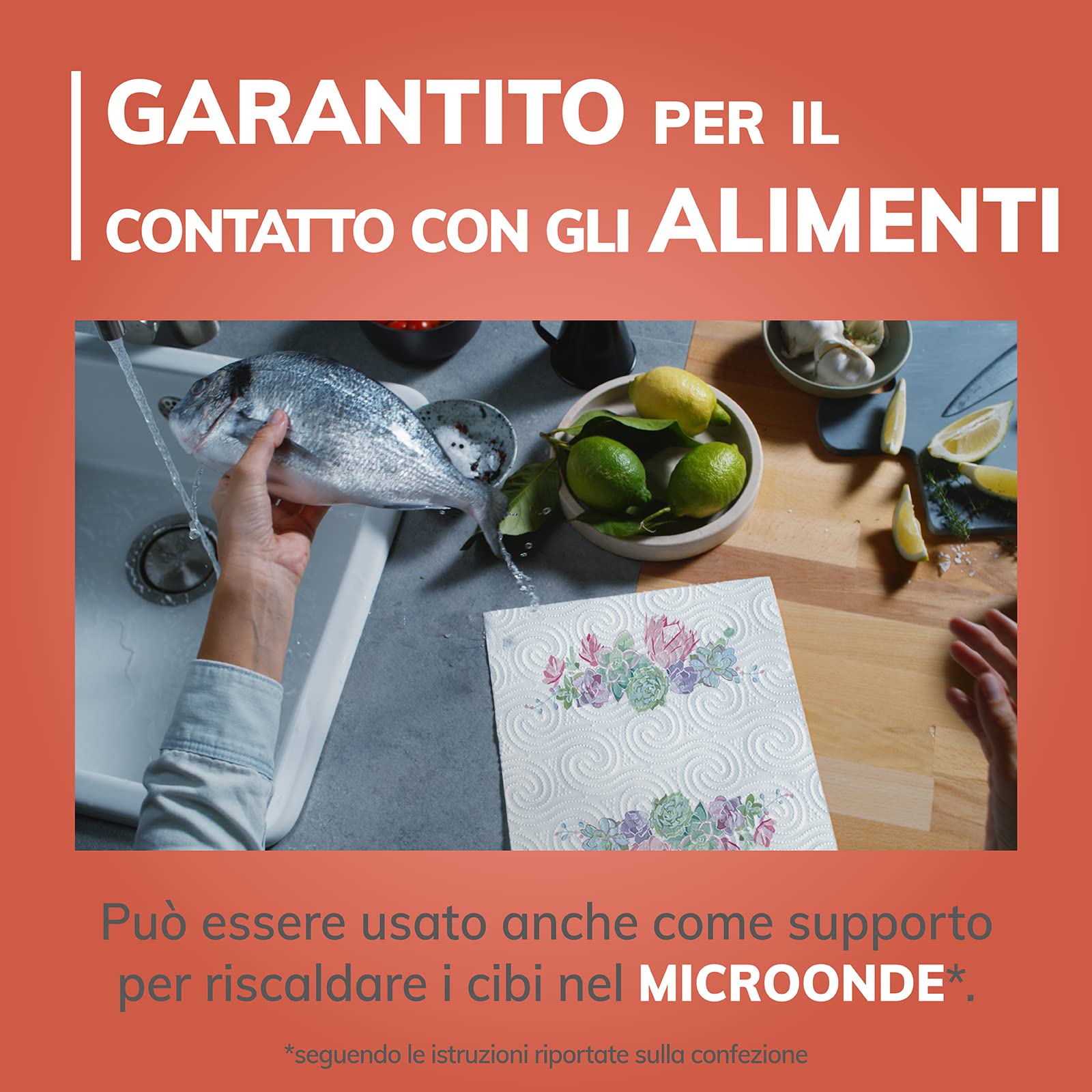 Foxy Asso Ultra |Asciugatutto 24 rotoli| Veli Plus+ Assorbenti e Resistenti | Decorato|100% Energia elettrica rinnovabile| Confezione riciclabile prodotta con plastica riciclata
