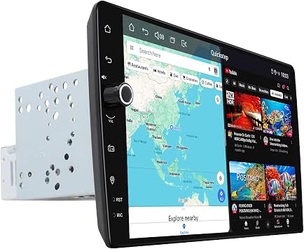 JOYING Double Din Radio 10.1 Inch Car Stereo with Apple Carplay & Android auto, Android 13 Head Unit 4GB+64GB with Volume Knob, Mirror Link, AM/FM, Bluetooth, SWC, GPS JY-UTD08N4