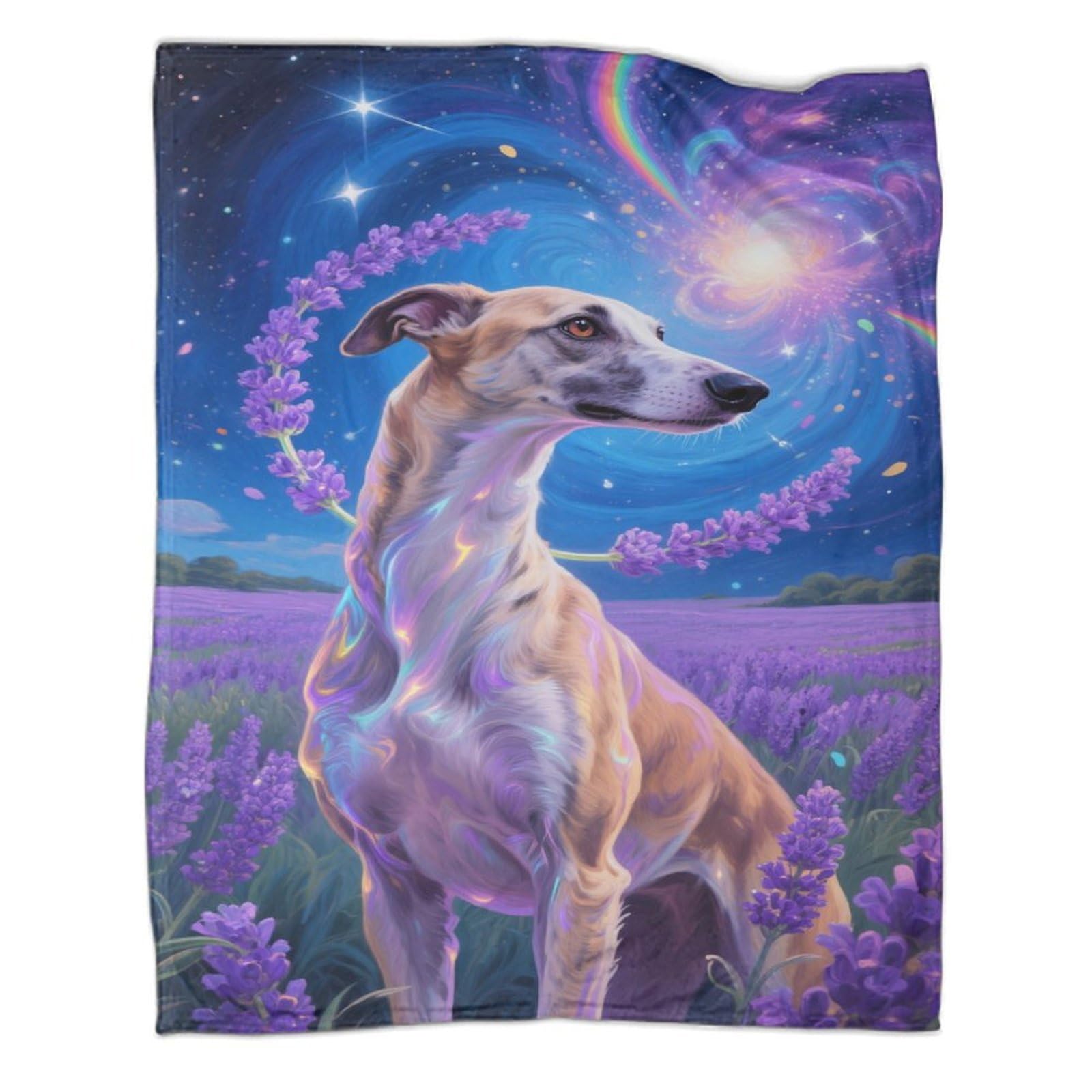 YYVKPMLXC Greyhound Bed Blanket 3D Pattern Dreamy Starry Sky Flannel Throw Blanket Soft Warm for Sofa, Couch, Bed 50x60inch(127x152cm)