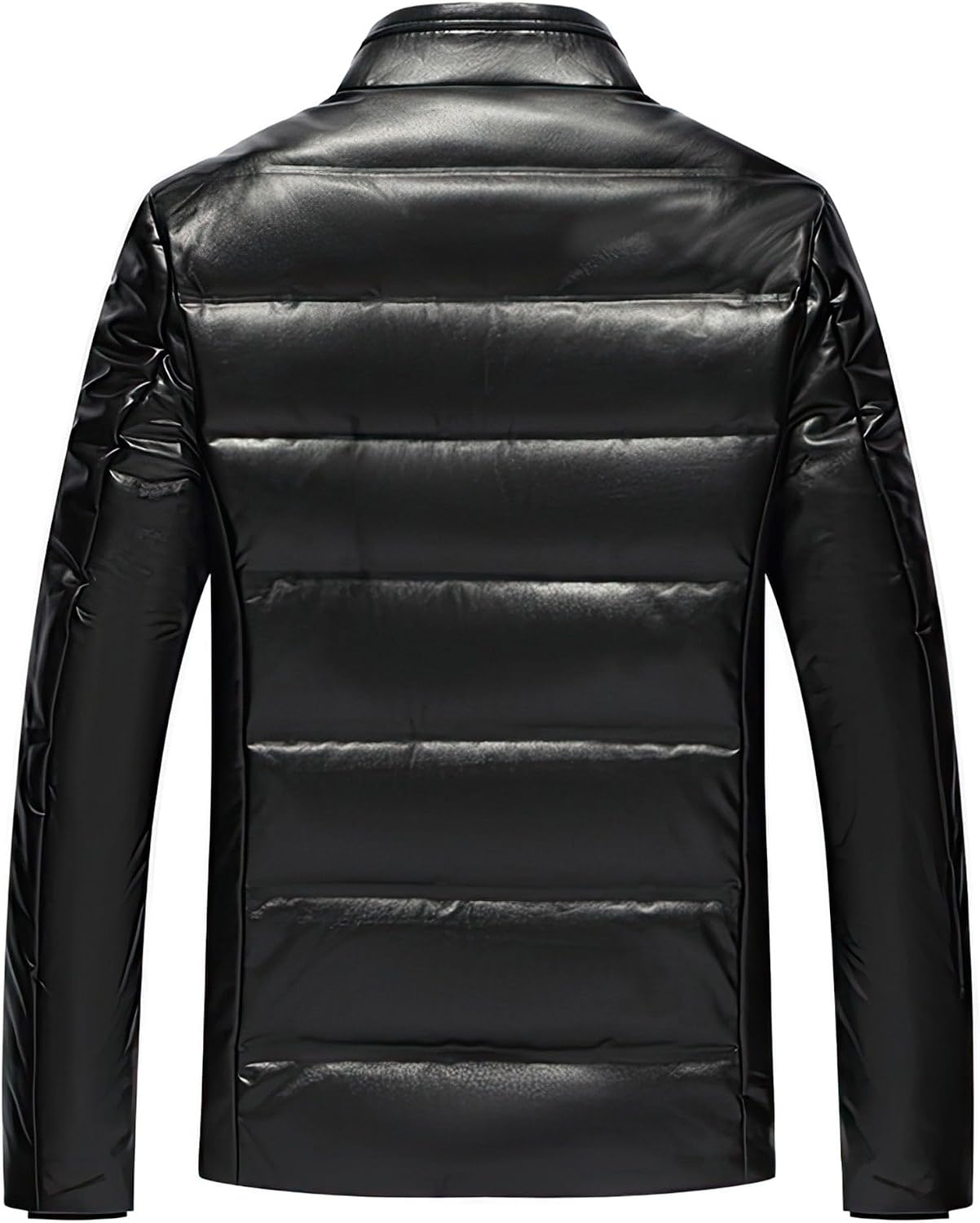 Mens Split Leather Coat Thickened Warm Puffer Genuine Leather Jackets