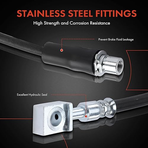 Miniatura 4 de A-Premium Manguera hidráulica de freno lateral del pasajero delantero compatible con modelos seleccionados de Chevy y GMC - EquinoxTerrain 2010 2011