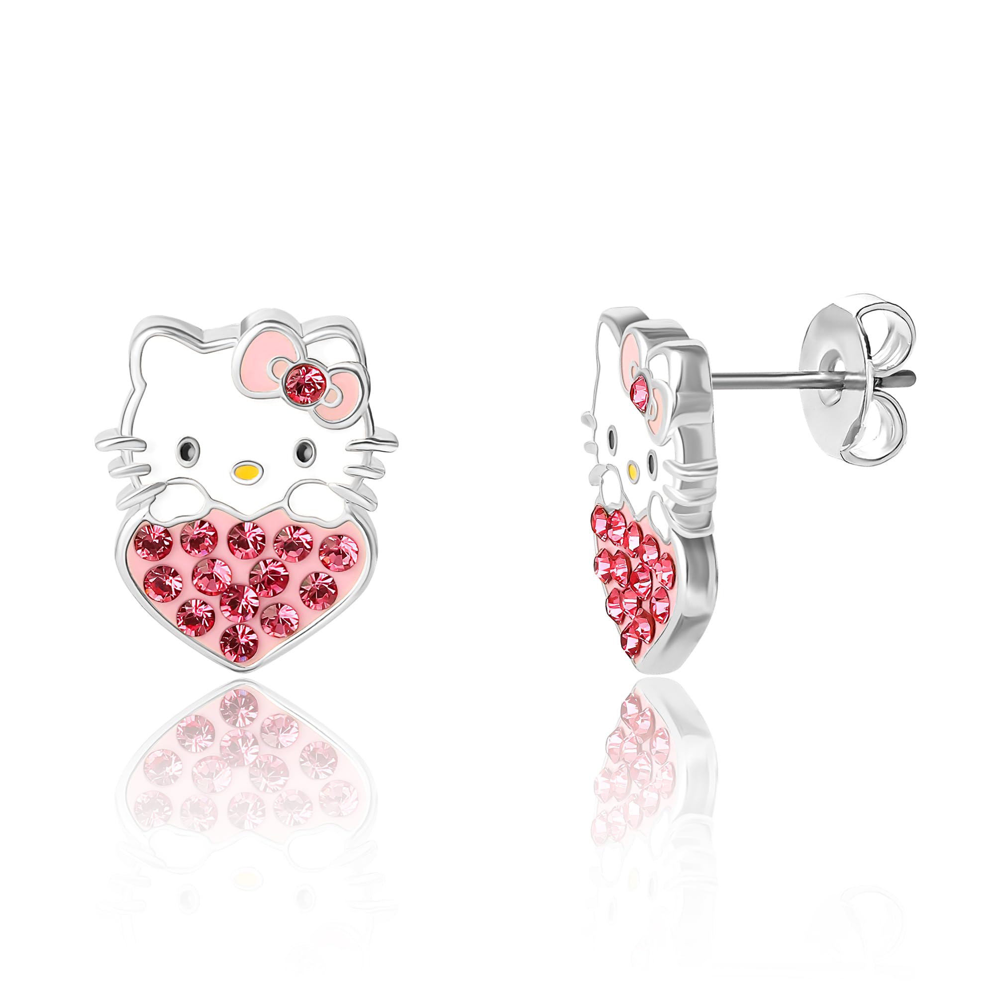 Amazon.com: Hello Kitty Heart Stud Earrings for Women
